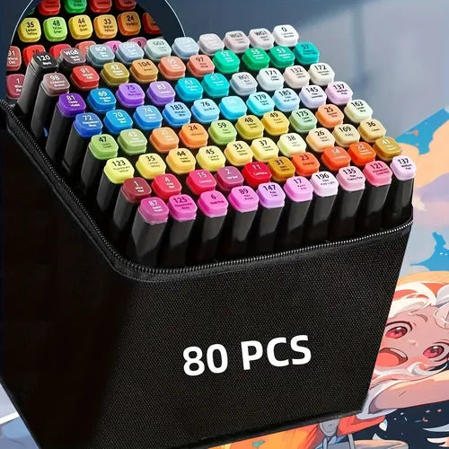 Marcadores Doble Punta X 80pcs, Base De Alcohol
