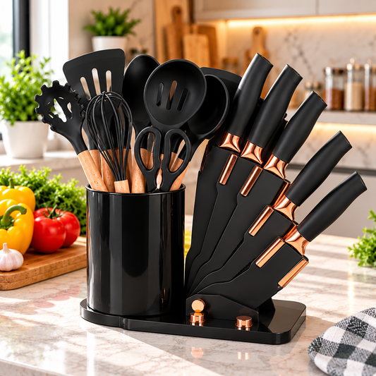 Set Utensilios De Cocina Zebbris Silicona Juego De Cuchillos X19
