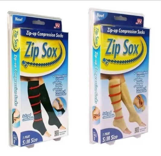 Medias De Compresión Anti Varices Zip Sox Unisex Cierre Crem