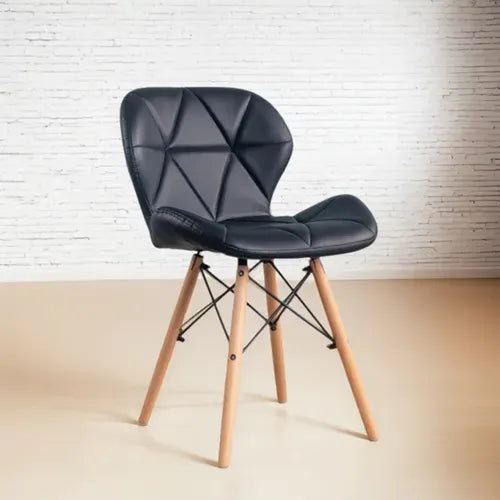 Silla Mariposa Tapizada Cuero Sintético Patas De Madera