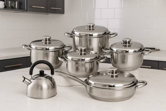 Ollas En Acero Quirurgico Inoxidable 13 Pz Hoffman