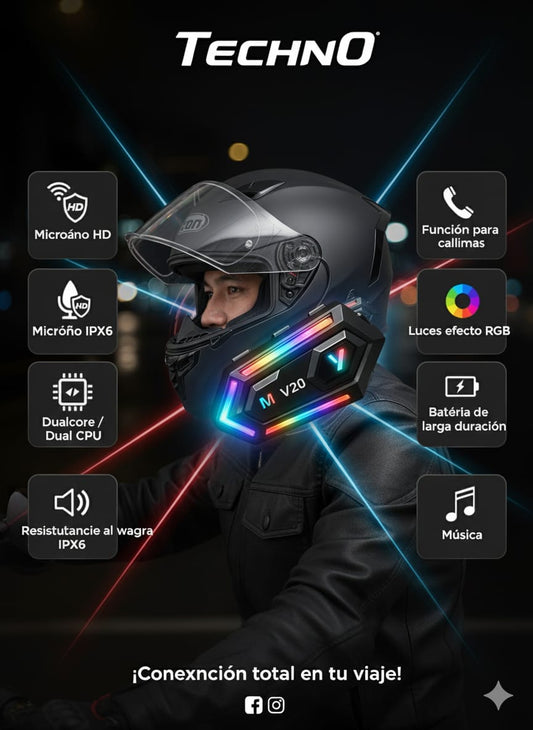 Intercomunicador Bluetooth Y20 Para Casco Moto Auricular X1