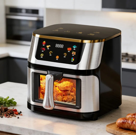 Freidora De Aire Sin Aceite 12l Clickhome, Digital Color Plateado