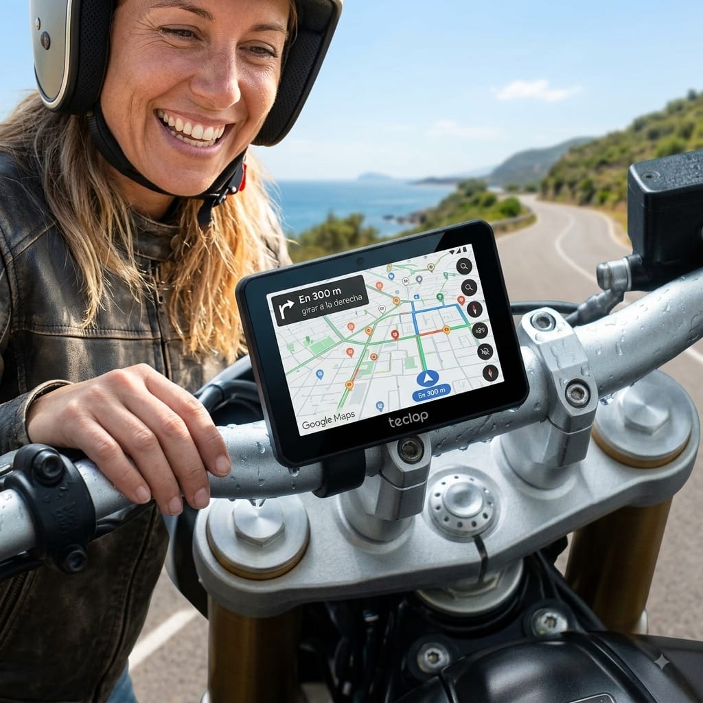 Pantalla Carplay para Moto Motocicleta Navegador Gps Pantalla Tactil Bluetooth Android o IOS