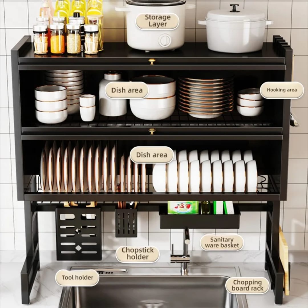 Escurridor Platos Doble Cocina Con Gabinete Zebbris