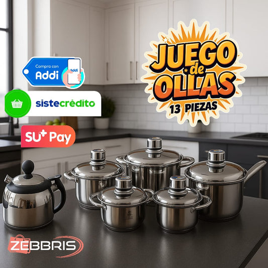 Juego De Ollas En Acero Nobelhome 13 Piezas + Tetera
