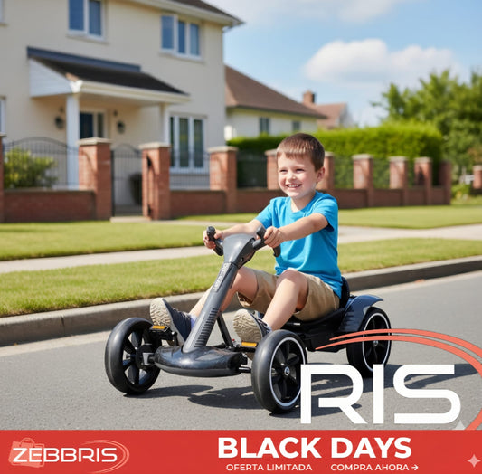 Carrito Zebbris Electrico Plegable Go Kart Colores Para Niño Rojo y Negro