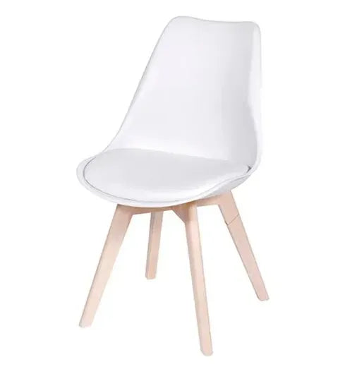 Silla Eames Con Asiento Acolchado Comedor Color Blanco