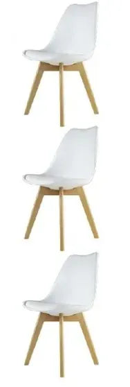 Silla Tipo Eames Acojinada Set De 3 Piezas Minimalista Color  Blanco