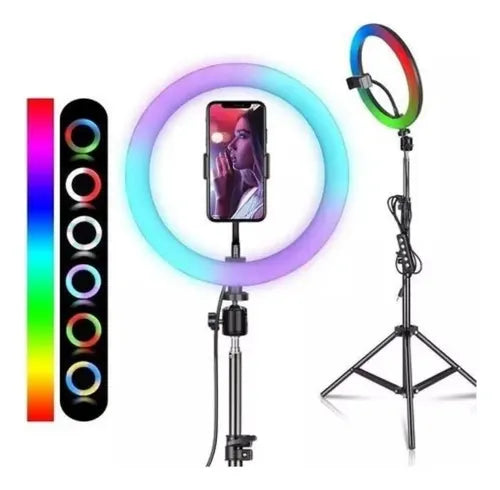 Aro De Luz Multicolor 20 Cm Rgb + Trípode