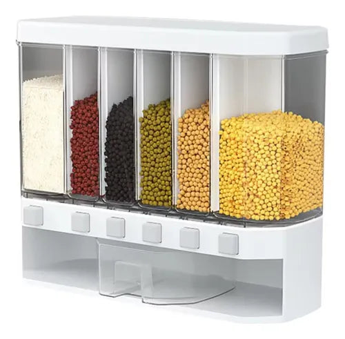 Dispensador Organizador De Cereales Y Granos Para Cocina Color Transparente Multiple