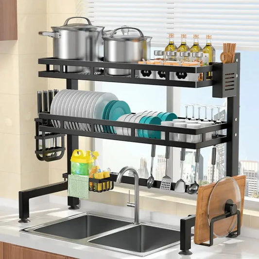 Seca Plato Acero Inoxidable 65cm Escurridor 2 Pisos Zebbris