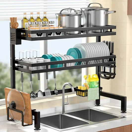 Seca Plato Acero Inoxidable 65cm Escurridor 2 Pisos Zebbris