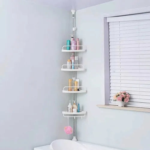 Organizador Esquinero Ducha Baño De 4 Niveles Multifuncional Color Blanco