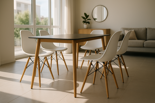 Kit de Sillas x 5 unidades tipo Eames para comedor, oficina hogar
