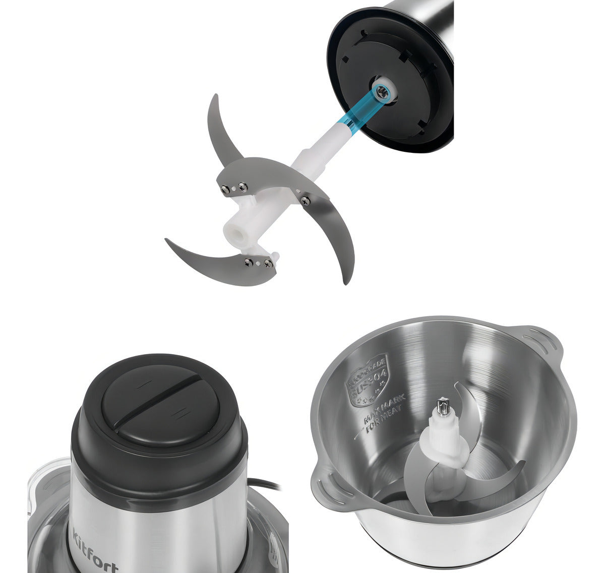 Procesador de Alimentos Eléctrico Hyllis 2L 850W Acero Inoxidable