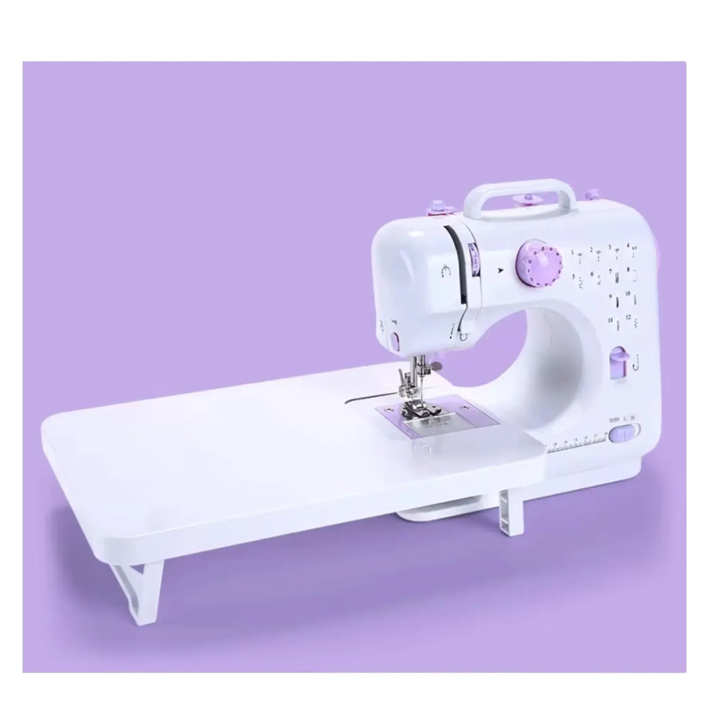 Máquina De Coser Eléctrica Portátil Con Mesa De Coser De Col Blanco