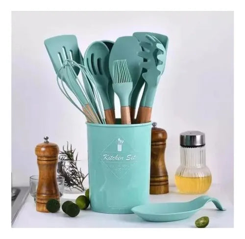Set De 12 Utensilios Para La Cocina En Silicona