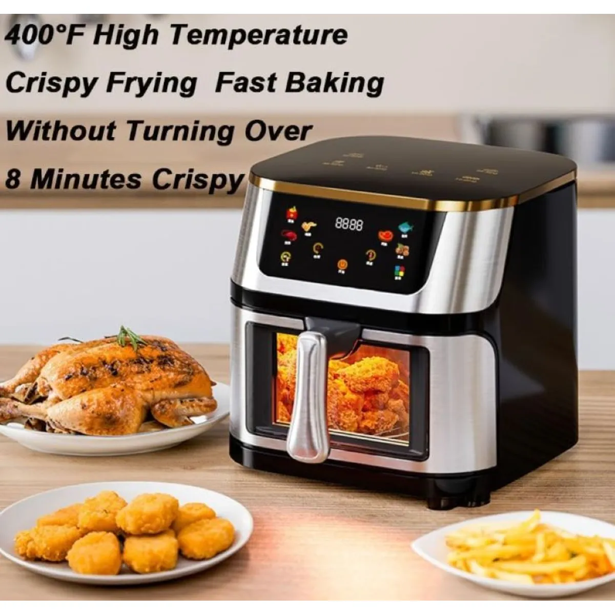 Combo Freidora De Aire Sin Aceite 12l Clickhome + Obsequios