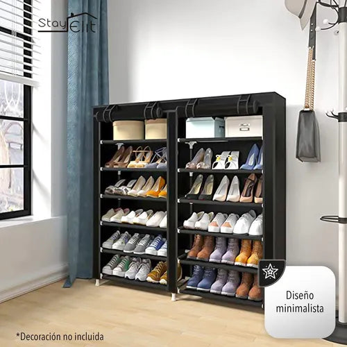 Zapatera Stay Elit SHOE-3 Con Forro Organizador De Zapatos 36pares Desarmable Color Negro